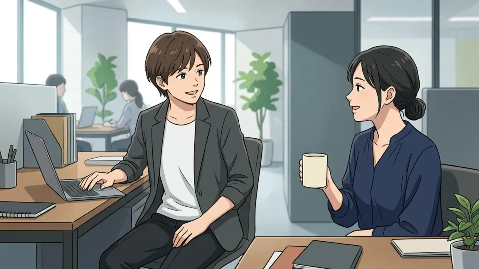 新しい職場環境に順応して働く社員