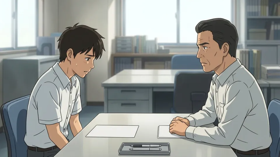 間違いを認める男性
