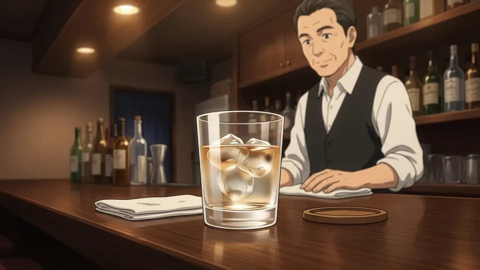 カウンターの上のアルコール飲料