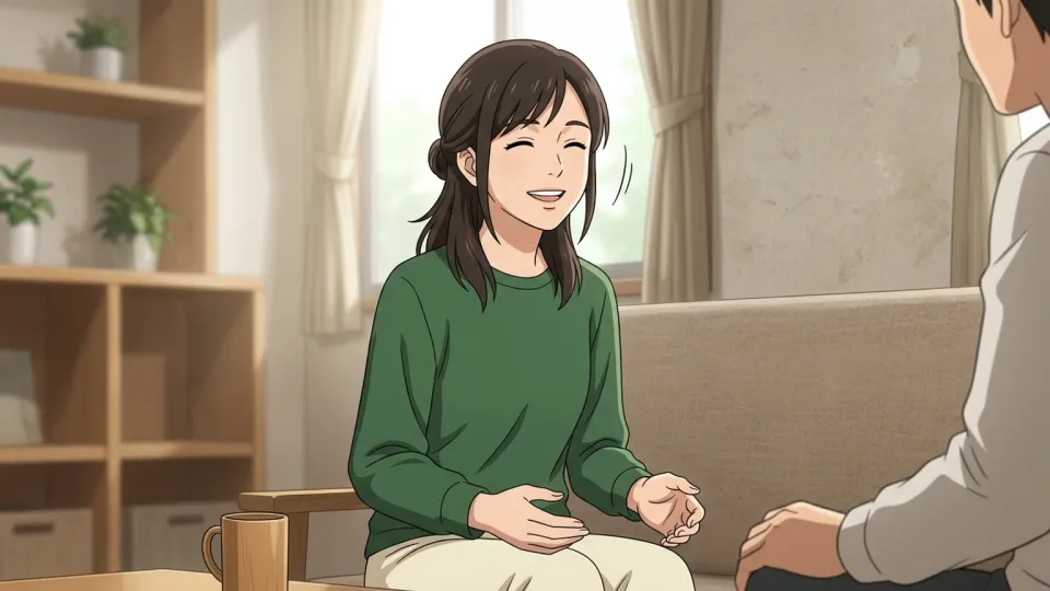 提案に納得してうなずく女性