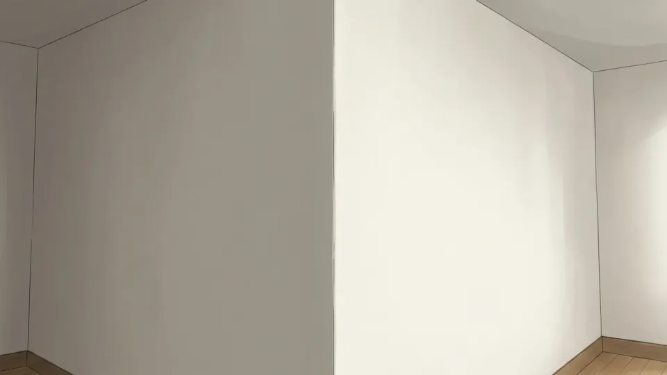 鋭角に交わる2つの壁。