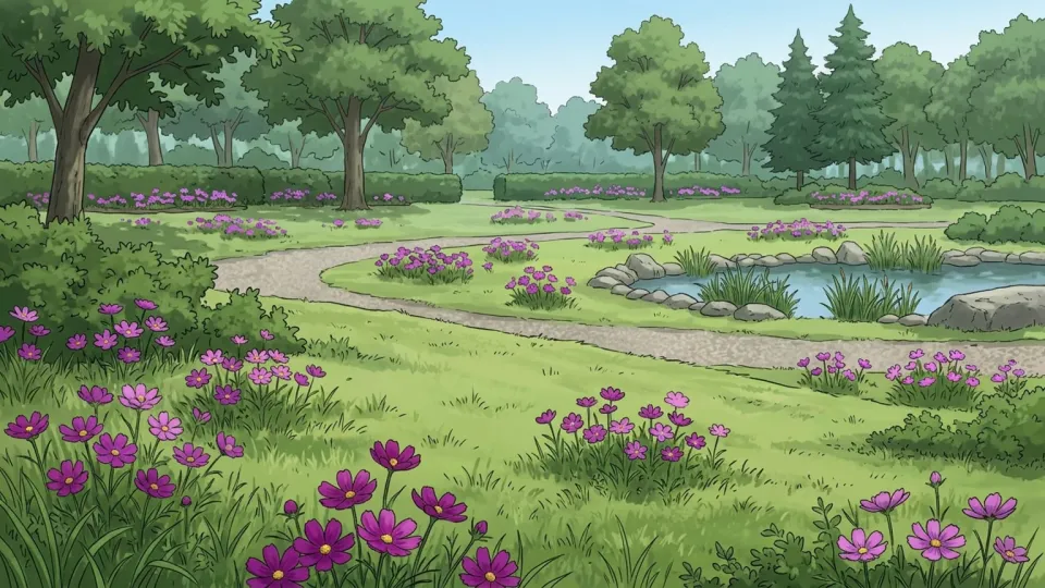 公園のいたるところに咲く花