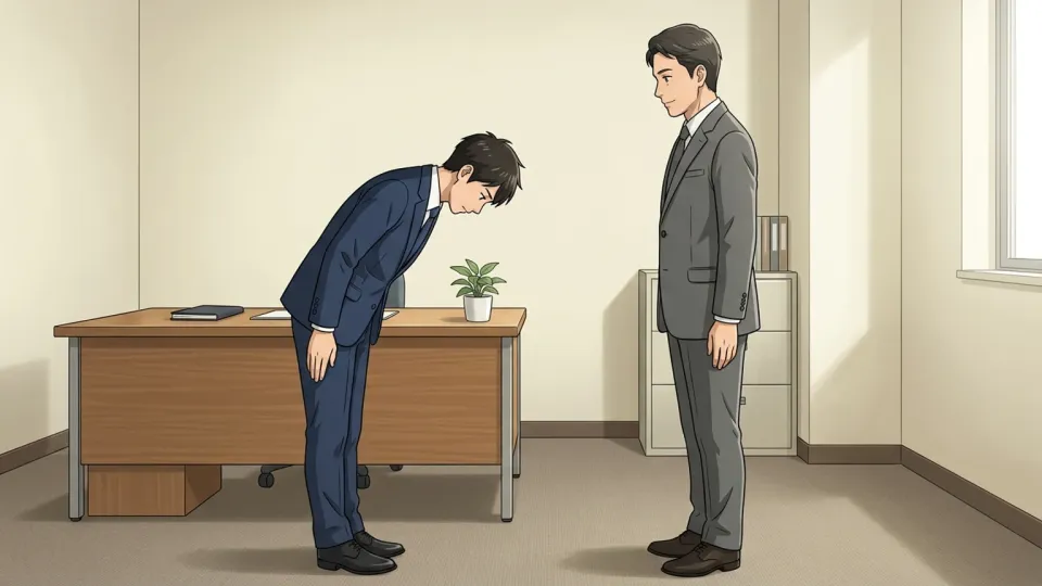 上司に遅刻をわびる部下