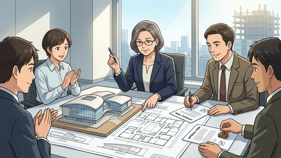 美術館の建築計画を審査する委員会