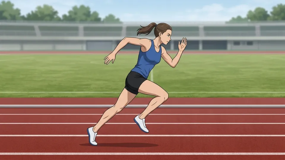 陸上競技のトラックを走る選手