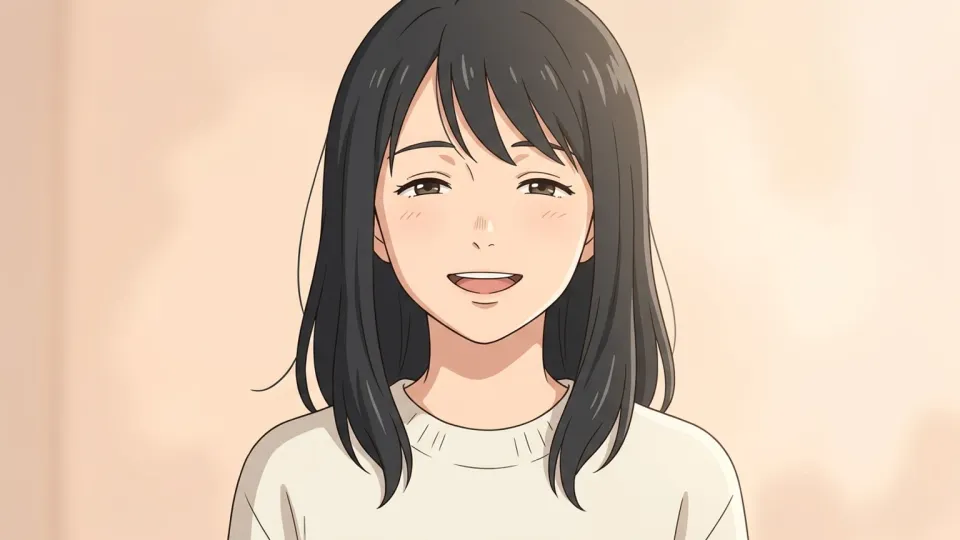 魅力的な笑顔を見せる女性