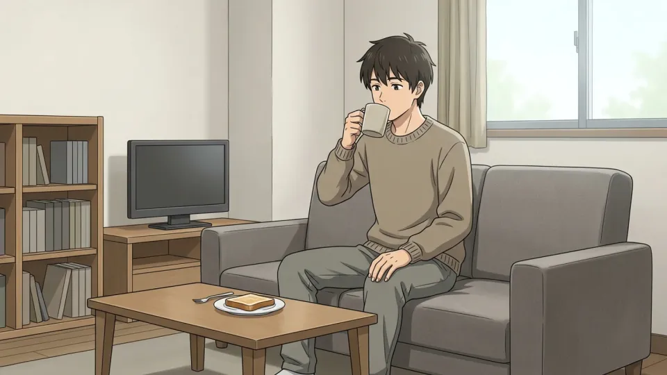 一人暮らしをする若い独身男性