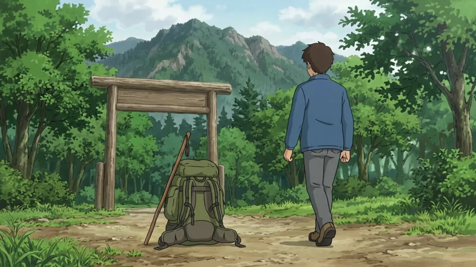 登山計画を撤回して立ち去る人物