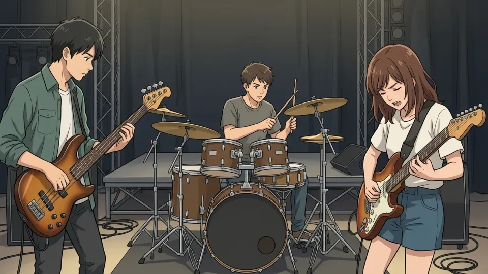 ステージで演奏するバンド