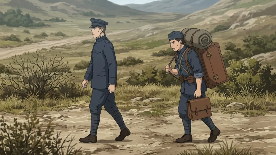 遠征中に将校に付き添う従卒
