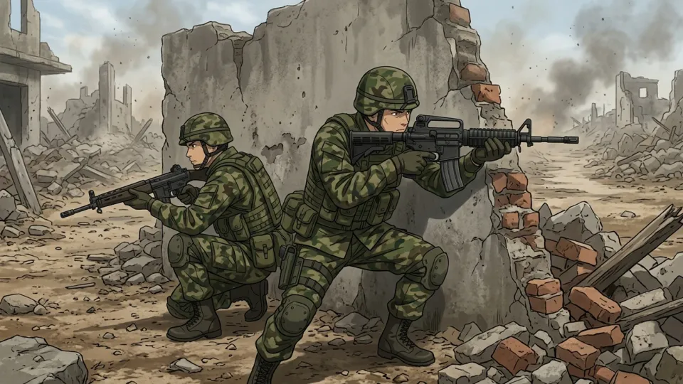 戦場で戦う兵士たち
