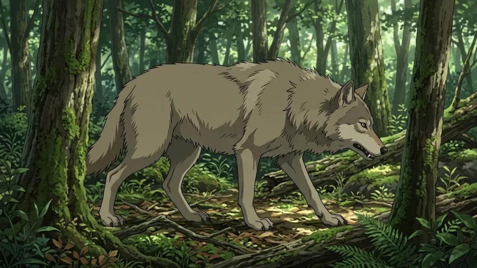 森の中を歩く野生の獣