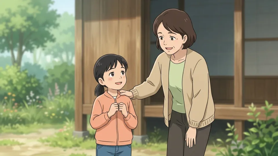 子供に優しく寄り添う親切な大人
