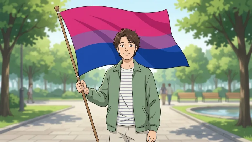 バイセクシャルであることを誇りに思う人物のイラスト