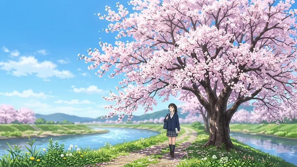 満開の桜の木