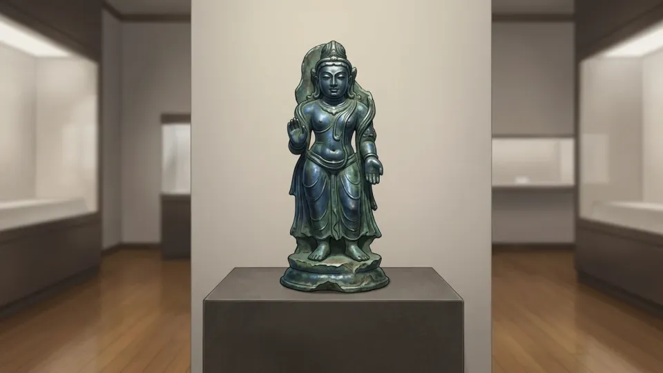 博物館にある青銅の彫像