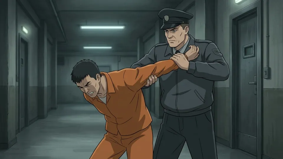 刑務所の警備員の厳しい態度