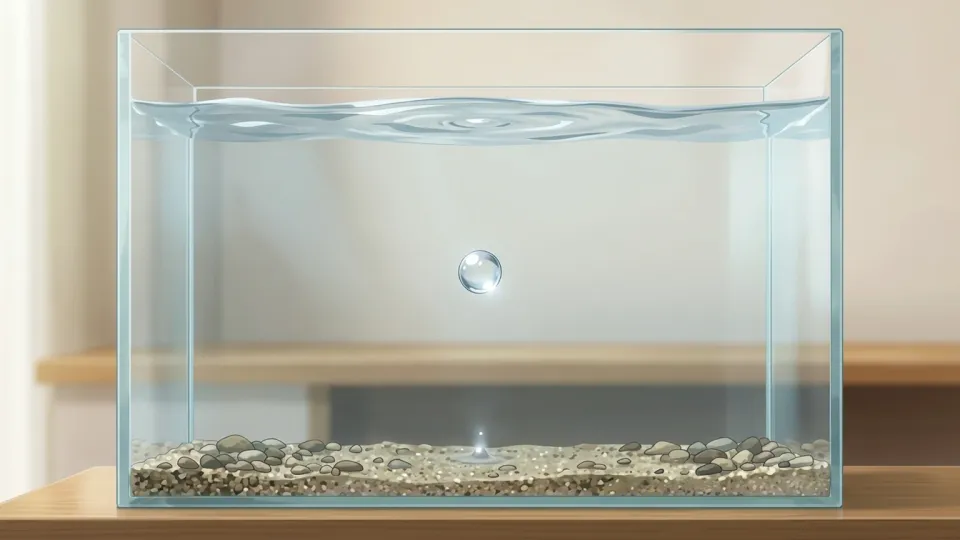 水面に浮かび上がる小さな気泡