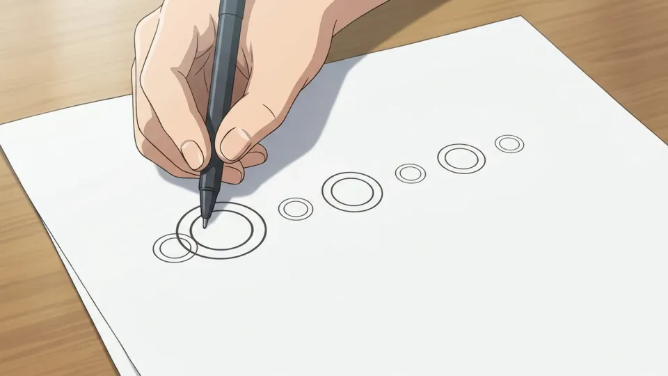 文字を書く手