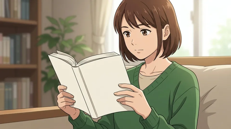 女性が本を読んでいる様子