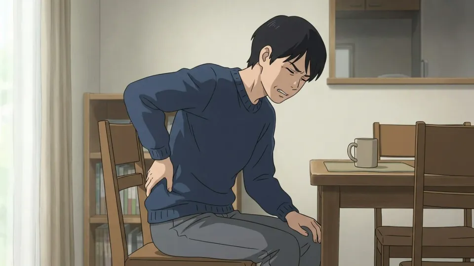 背中の痛みに苦しむ患者
