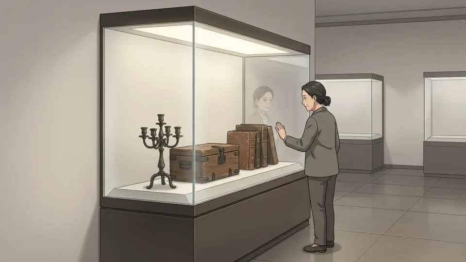 植民地時代の工芸品が並ぶ博物館の展示