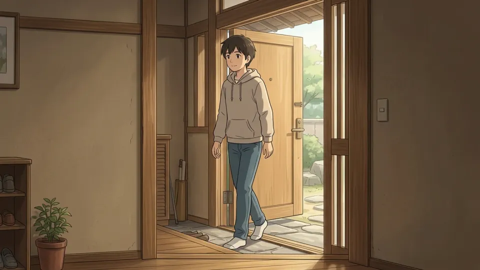 部屋に入る人物