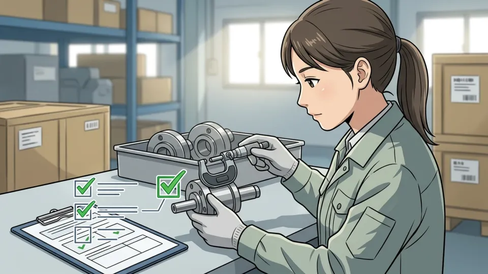 輸入部品が新しい安全基準に適合するか検査する担当者