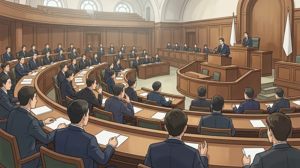 議会で議論する政治家たち