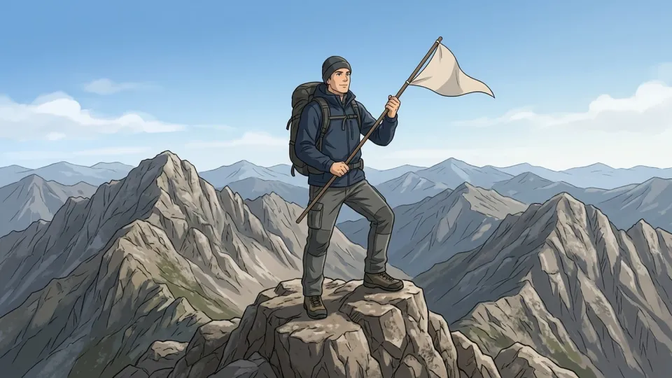 山頂に立つ登山者