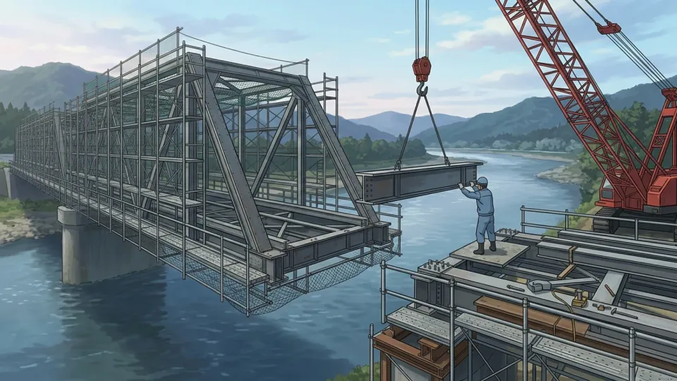 建設中の橋の風景