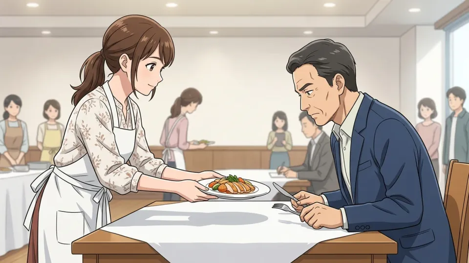 料理コンテストに参加する女性