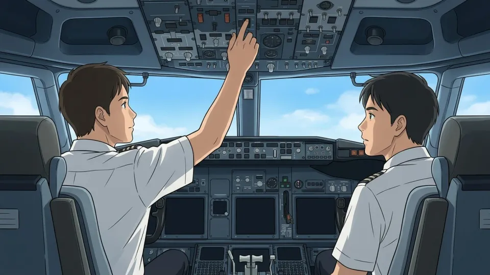 飛行機の準備をする搭乗員たち