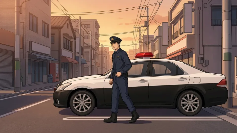 街をパトロールする警察官