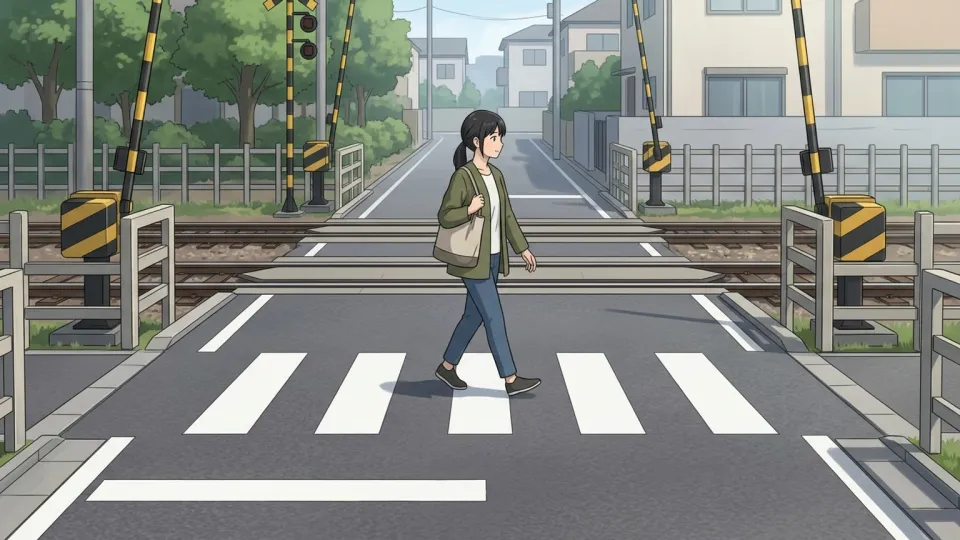 線路を横切るための通路の様子