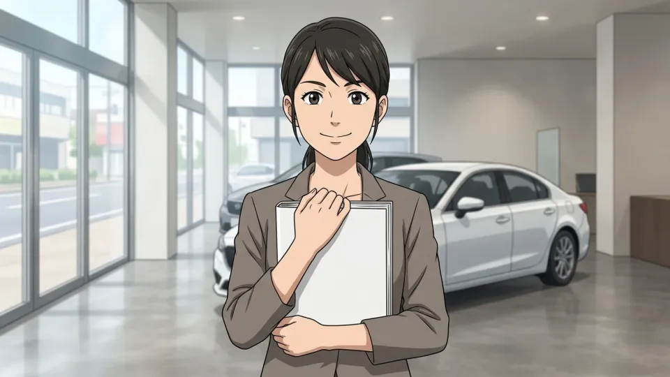 新しい車を買うことにした女性。