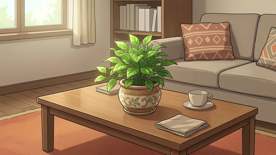 部屋に置かれた装飾用の植物