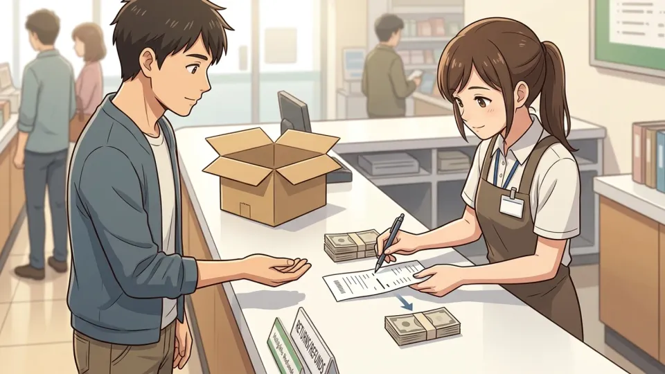 返金額から送料を差し引いた明細を確認する返品客