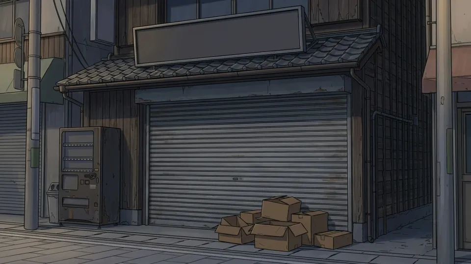 閉鎖された書店のシャッター