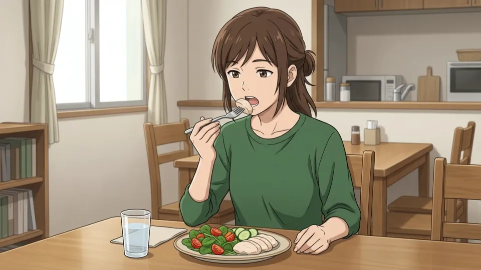 健康のために厳しい食事制限をしている女性