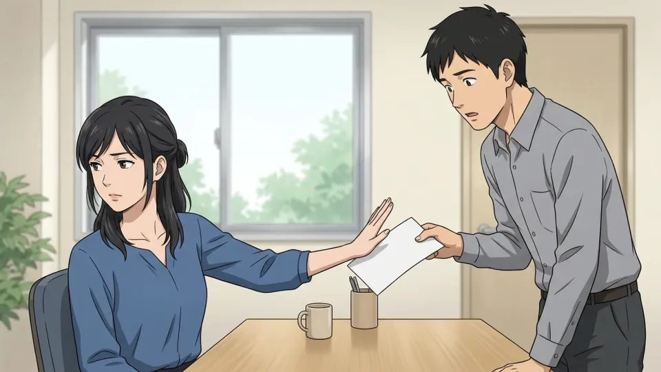 懸念を退ける女性