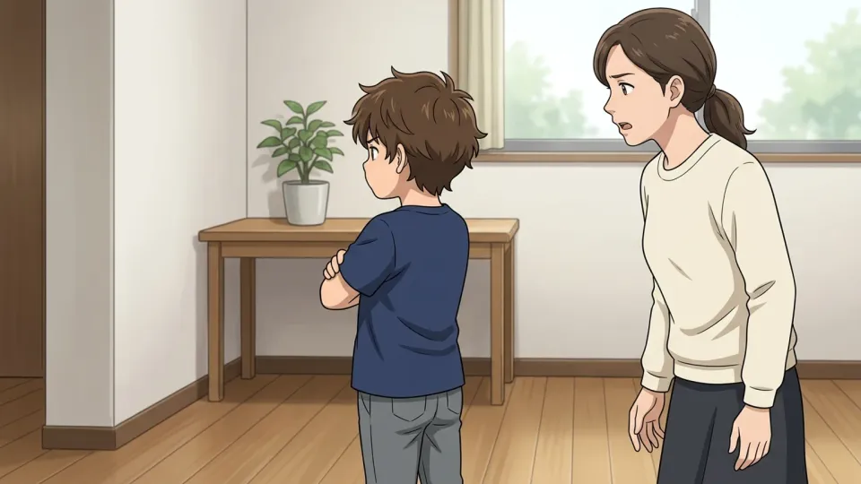 大人の指示に背を向けて従わない子ども