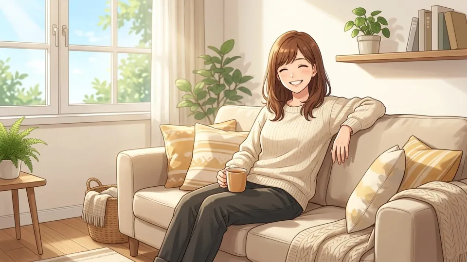明るい笑顔を浮かべる女性