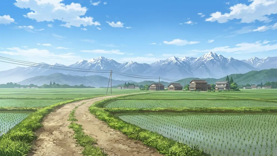 遠くの山々のイラスト