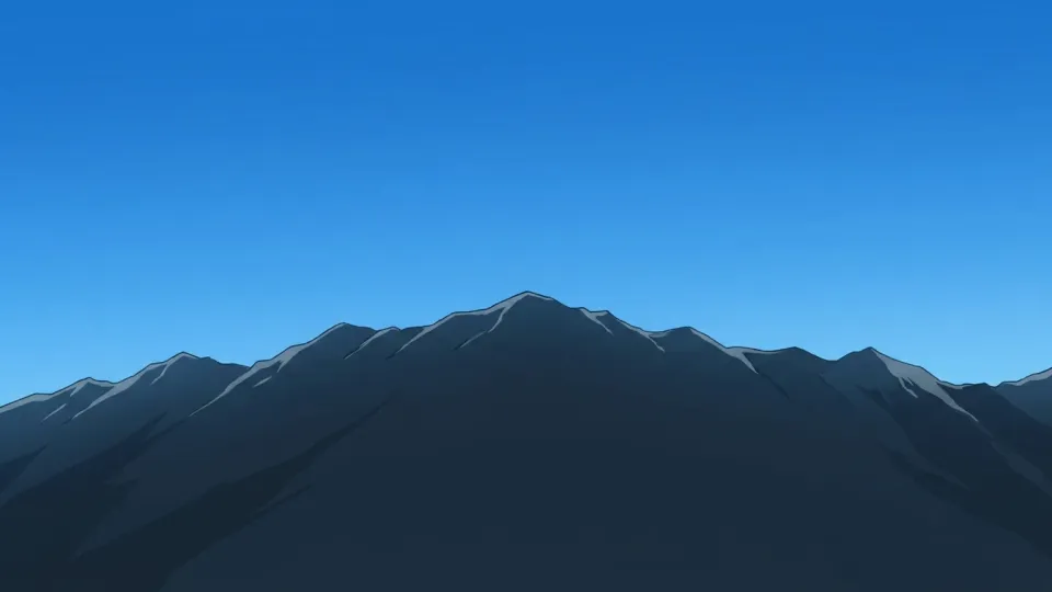 青空に浮かぶ山のくっきりとした輪郭