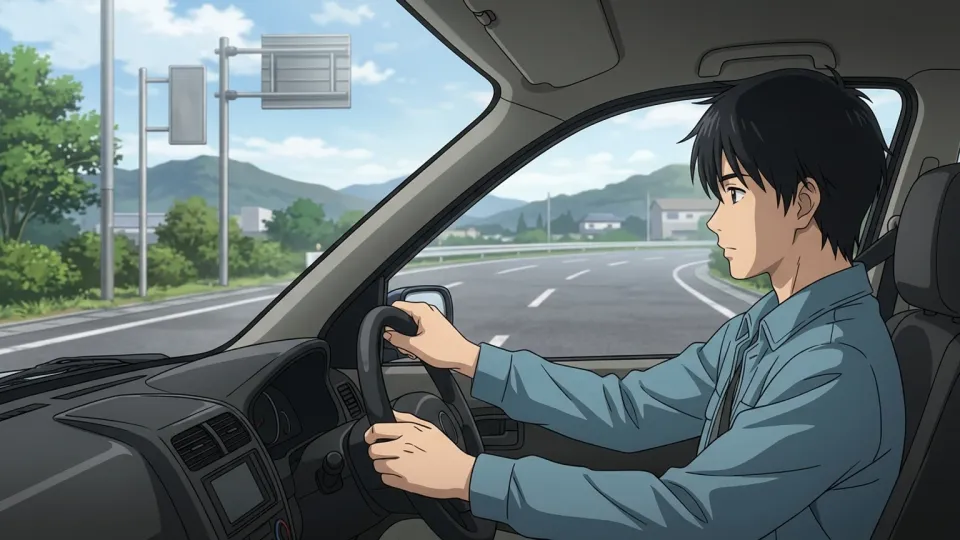 車を運転する男性