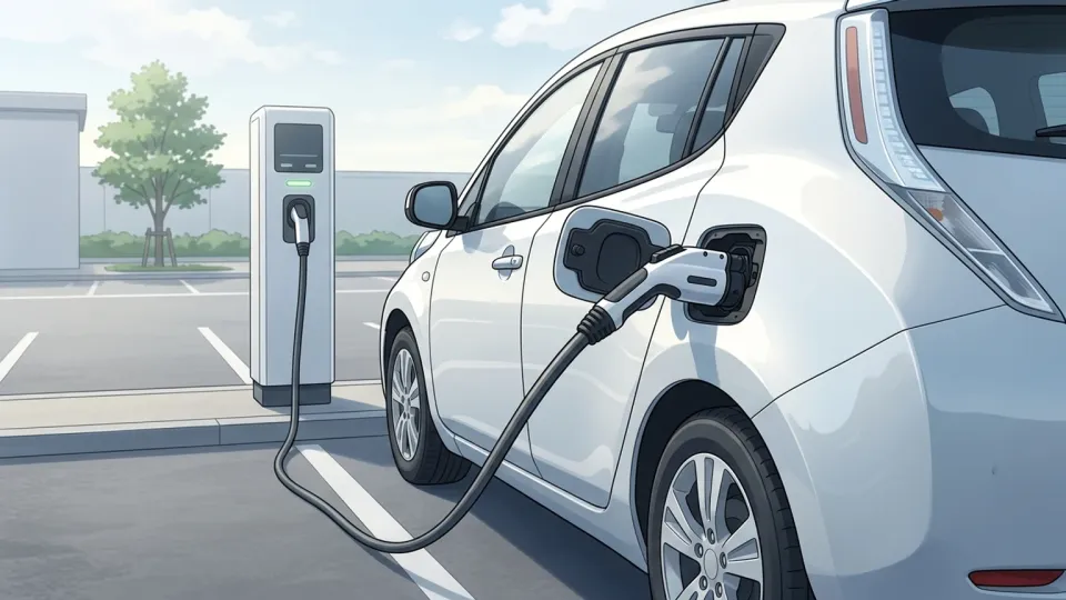 充電中の電気自動車