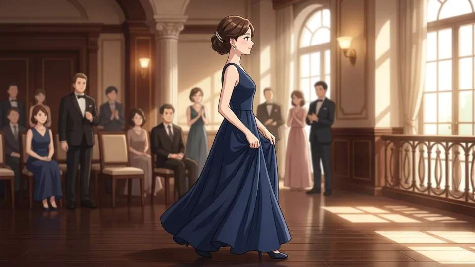 優美な姿勢で歩く女性