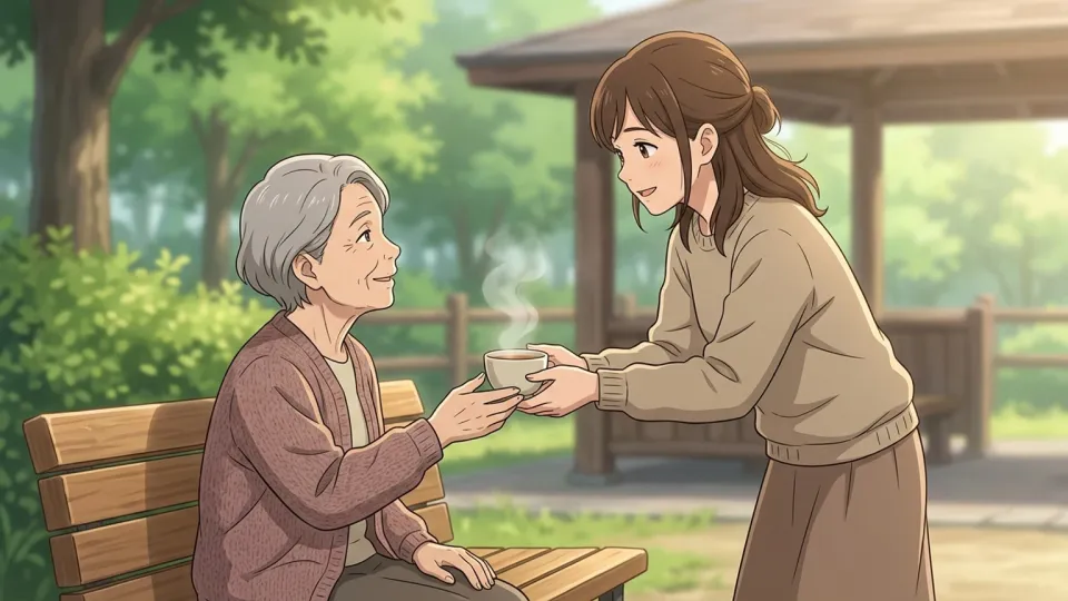 女性が優しさを行動で示している様子