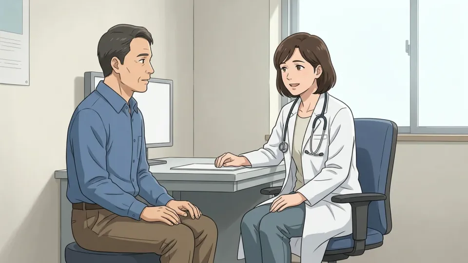 医師と患者が健康について話し合っている